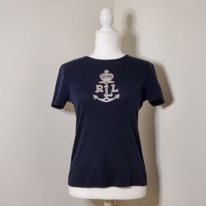 Ralph Lauren Beaded T-shirt Blue XS